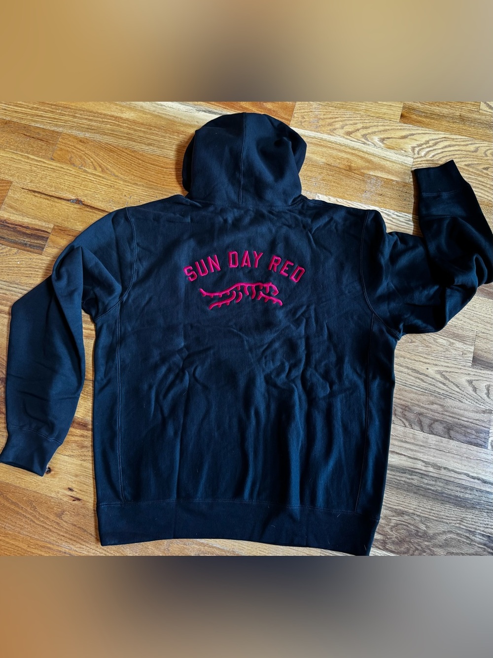 Sun Day Red Golf Men's Black Hoodie with Red Logo 2XL